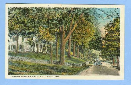New York Phonecia Catskill Mts Simpson House Tree Lined Dirt Road Showing ~385