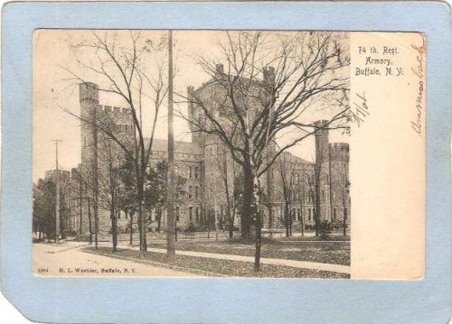 New York Buffalo 74th Regt Armory Undivided Back ny_box4X1~2781