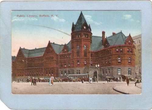 New York Buffalo Public Library Street Scene Street Scene Intersection w/T~2857