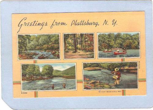 New York Plattsburg Greetings From Plattsburg NY 5 Small Scenes ny_box3~1172