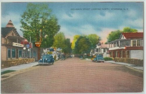 New York Windham Main St Looking North Street Scene w/Old Cars Old Buildin~203