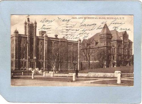 New York Buffalo Jail & Municipal Bldg Photo Type Undivided Back ny_box4X1~2757