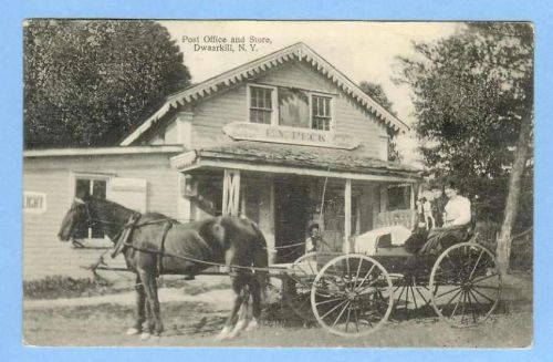 New York Dwaarkill Post Office and Store View of Old Building Housing Post~386