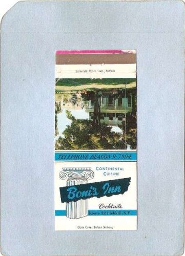 New York Fishkill Boni's Inn Rt 52 w/Map Inside ny_box4~2139