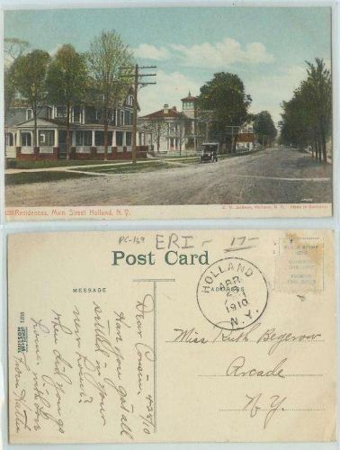 New York Holland Residences Main St. Old Car Unpaved Road Old Houses~169