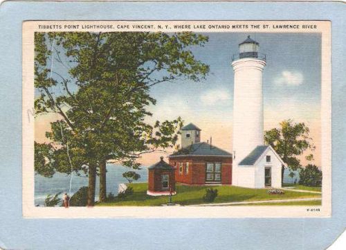 New York Cape Vincent Lighthouse Postcard Tibbets Point Lighthouse Where L~759