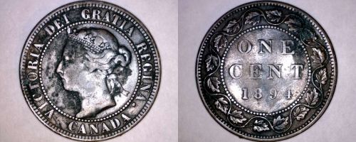1894 Canada 1 Large Cent World Coin - Canada