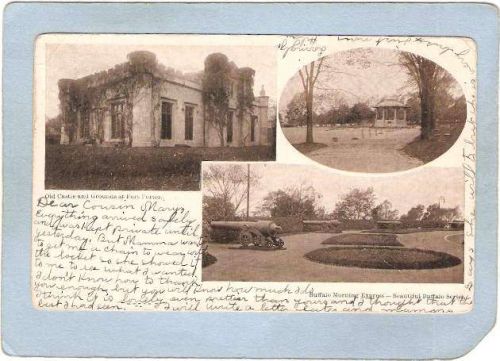 New York Buffalo Old Castle & Grounds At Fort Porter 3 View Buffalo Mornin~2902