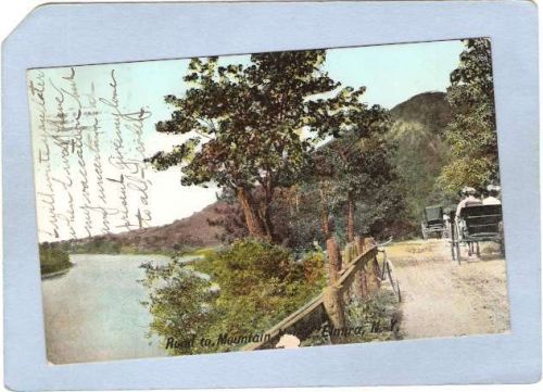 New York Elmira Road To Mountain House w/Horses & Wagons ny_box3~1015
