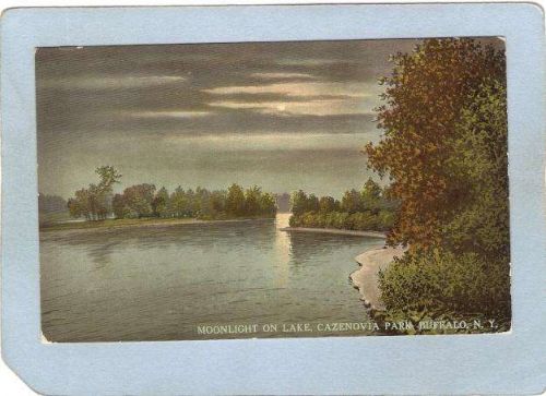 New York Buffalo Moonlight On Lake Cazenovia Park ny_box4X1~2845