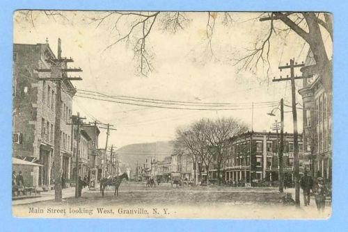 New York Granville Main St Looking West Street Scene at Intersection w/Old~405