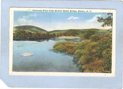 New York Elmira Chemung River From Walnut Street Bridge ny_box3~1022