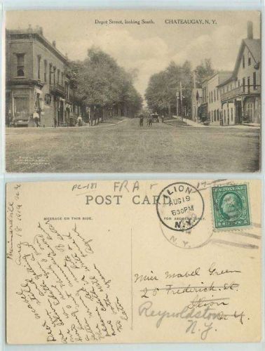 New York Chateaugay Depot St Looking South Unpaved Roadway Intersection Bi~181