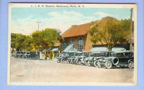 New York Rockaway Park LIRR Station Street Scene View Small Brick Station ~225