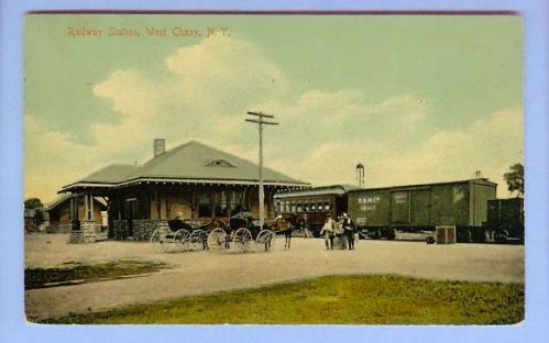New York West Chazy Railway Station View Small Station w/Freight & Passeng~232