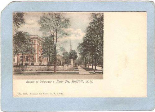 New York Buffalo Corner Of Delaware & North Sts Street Scene ny_box4X1~2786