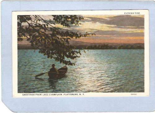 New York Plattsburg Greetings From Lake Champlain Evening Tide ny_box3~1160