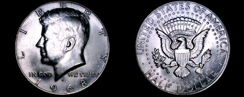 1968-D Silver Kennedy Half 1/2 Dollar