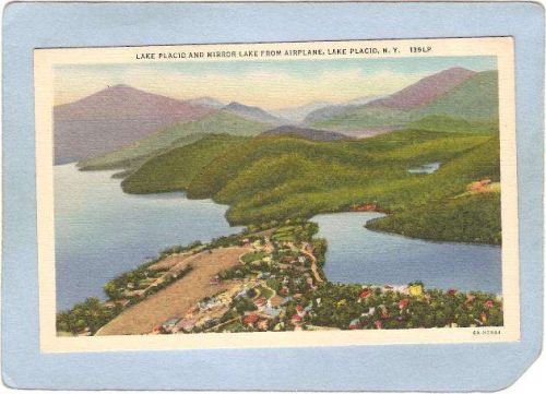 New York Lake Placid Lake Placid & Mirror Lake From Airplane ny_box5~1712
