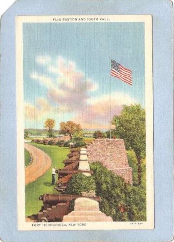 New York Fort Ticonderoga Flag Bastion & South Wall ny_box5~1612