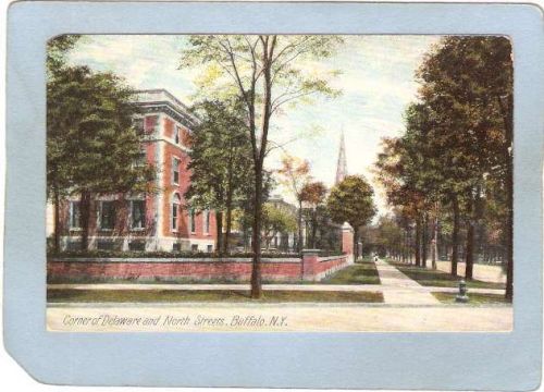 New York Buffalo Corner Of Delaware Ave & North Street Street Scene ny_box~2911