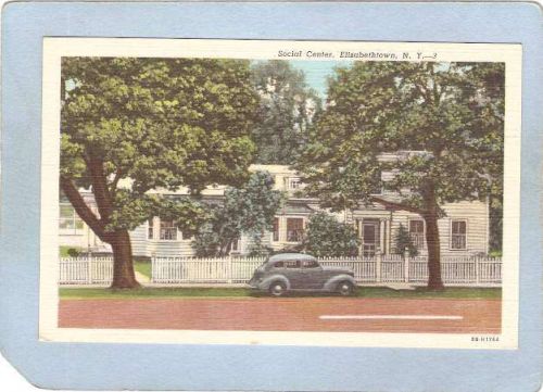 New York Elizabethtown Social Center Street Scene w/Old Car ny_box5~1547