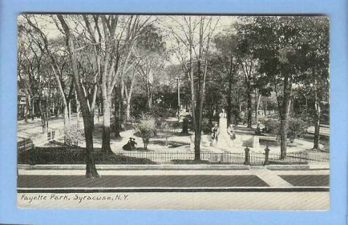 New York Syracuse Fayette Park Black & White Photo Type View Large Park w/~143