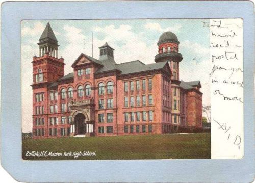New York Buffalo Masten Park High School Undivided Back ny_box4X1~2763