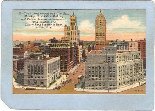 New York Buffalo Court Street Viewed From City Hall Showing State Office B~2741