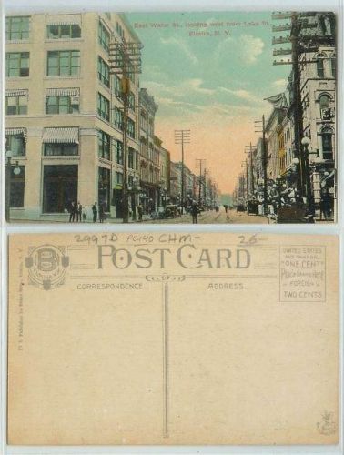 New York Elmira East Water St. Looking West From Lake St. Old Cars Old Bui~140