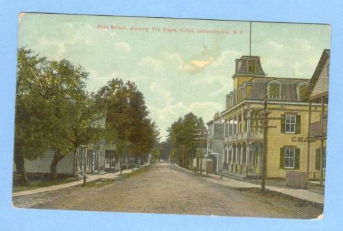 New York Jeffersonville Main St Showing The Eagle Hotel Tree Lined Unpaved~362