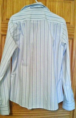 MEN's Abercrombie & Fitch-Muscle Button-up CASUAL Long-Sleeve SHIRT 100%Cotton-M