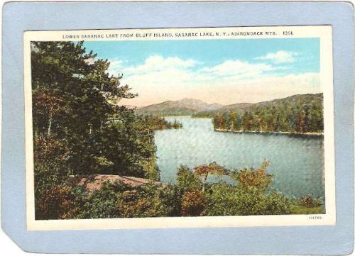 New York Saranac Lake Lower Saranac Lake From Bluff Island ny_box5~1922