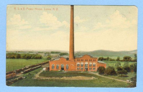 New York Lyons R S & E Power House View Of Electric Power House RR Tracks ~404