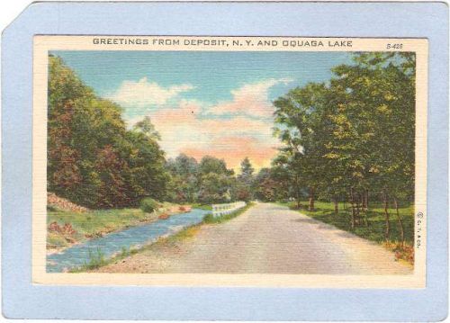 New York Deposit Greetings From Deposit NY & Oquaga Lake ny_box3~1325