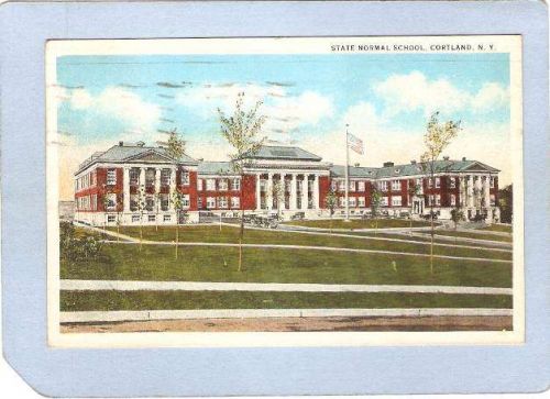 New York Cortland State Normal School w/Old Cars ny_box3~1252