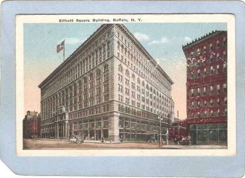 New York Buffalo Ellicott Square Building Street Scene Intersection w/Old ~2865