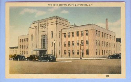 New York Syracuse New York Central Station Street Scene View Large Stone S~230