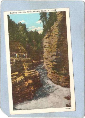New York Ausable Chasm Looking Down The River ny_box5~1474