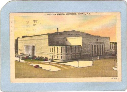 New York Buffalo Buffalo Memorial Auditorium w/Old Car ny_box4X1~2718