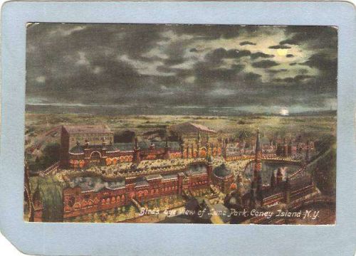New York Coney Island Amusement Park Postcard Luna Park Bird's Eye View At~465