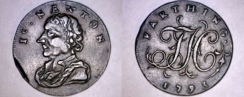 1793 Great Britain Middlesex Farthing Condor Token - D&H 1159