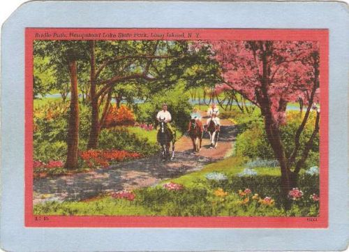 New York West Hempstead Long Island Postcard Bridle Path Hempstead Lake St~4