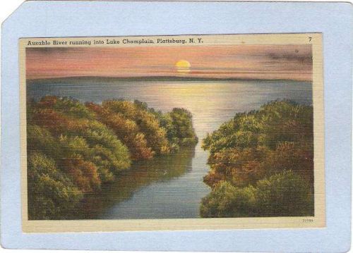 New York Plattsburg Ausable River Running Into Lake Champlain ny_box3~1161