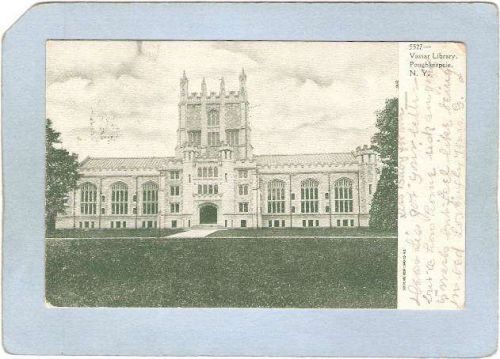 New York Poughkeepsie Vassar Library Vassar College Undivided Back ny_box4~2327