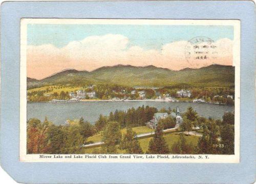 New York Lake Placid Mirror Lake & lake Placid Club From Grand View ny_box~1737