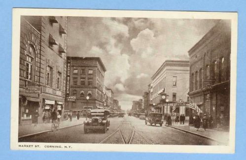 New York Corning Market St Photo Type View Of Street Scene w/Old Buildings~338
