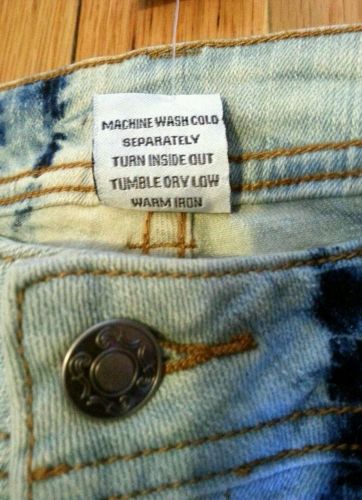 NWT Boot cut MAX Stretch JEANS 98% Cotton Acidwashed w Studs Blue-Women's SIZE 7