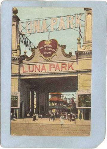 New York Coney Island Amusement Park Postcard Luna Park Entrance top_box1~417