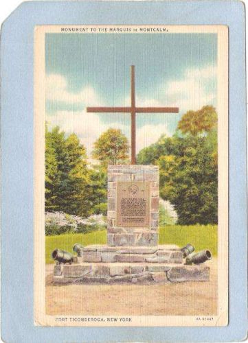 New York Fort Ticonderoga Monument To The Marquis de Montcalm ny_box5~1604